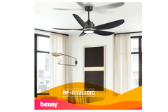 Quạt trần Benny BF-C52LUX(B) 5 cánh Amore Enterno màu đen có đèn