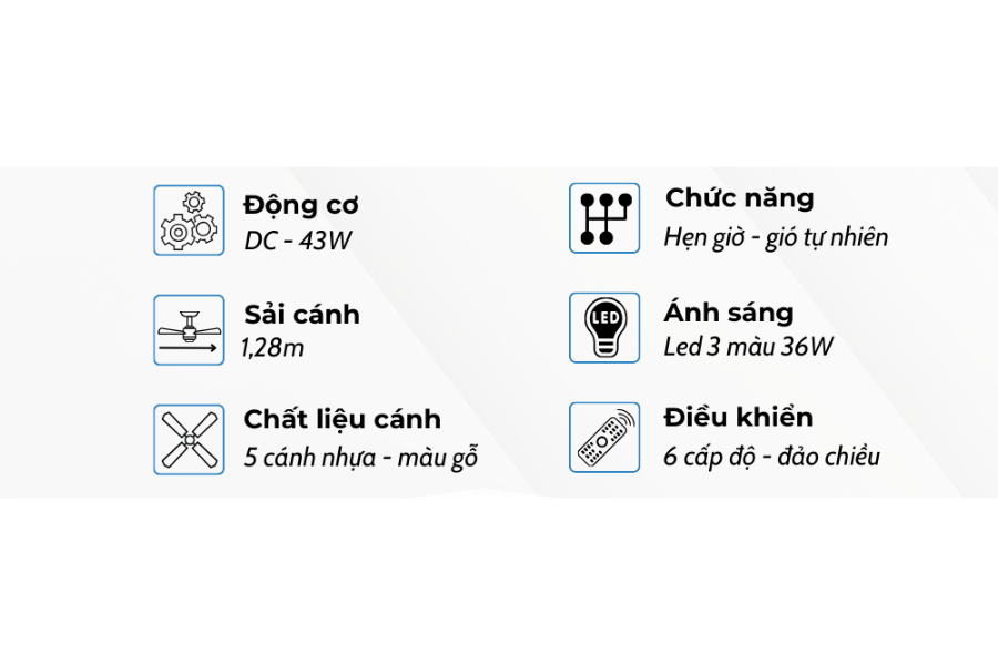 Quạt trần Klasse 50KSA 358GY
