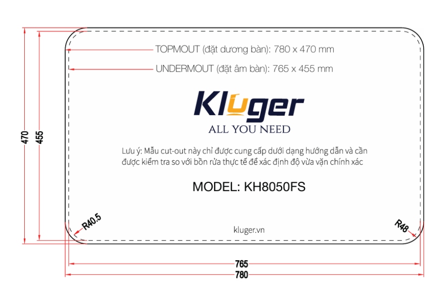 Chậu rửa bát Kluger KH8050FS Basic