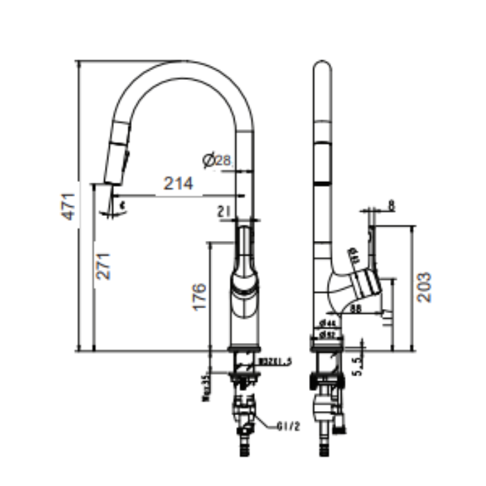 Vòi rửa chén Grandx GXF17 Dual Spray