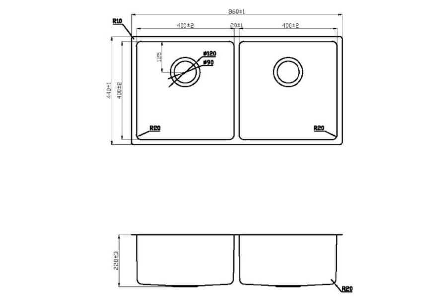 Chậu rửa chén Konox Turkey Sink Vigo 860