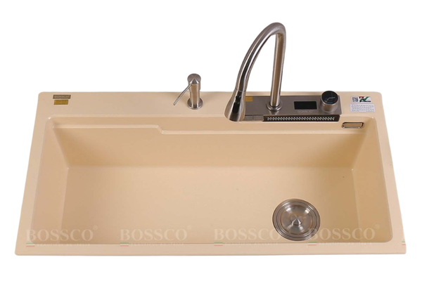 Chậu rửa chén Bossco BC-A10052KKS 1 hộc kem kim sa