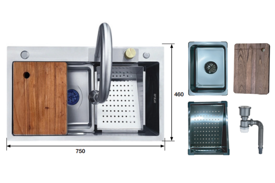 Chậu rửa chén Kaff KF-UM7546S