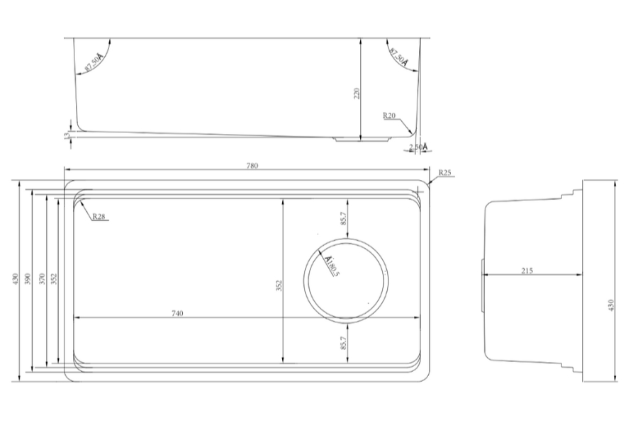 Chậu rửa chén Konox Tari 780SM