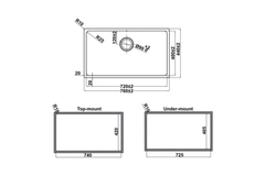 Chậu rửa chén Inox Hafele Satin R25 HS24-SSN1S-760 567.24.407
