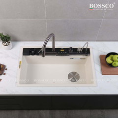 Chậu Rửa Chén Bossco BC-C8652TKS 1 hộc trắng kim sa