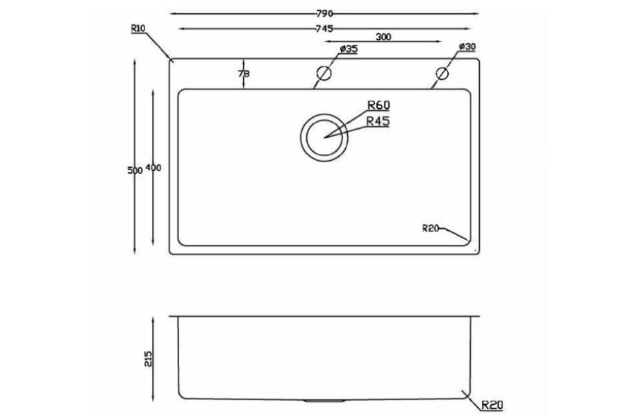 Chậu rửa chén Konox Turkey Sink STELO 790