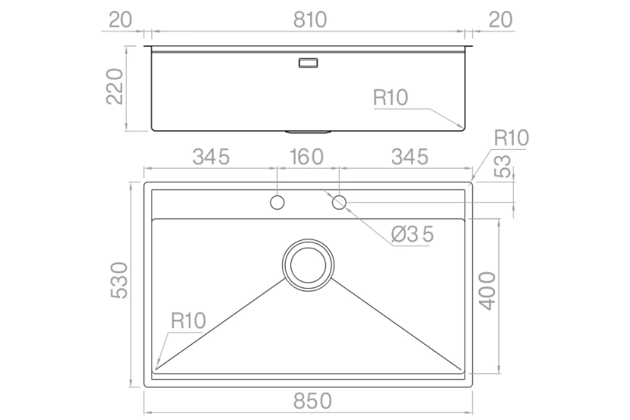 Chậu rửa chén Artinox NEWGO NA830 1 hộc