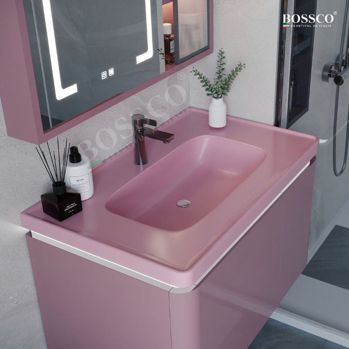 Tủ lavabo Bossco BC-A02H màu hồng