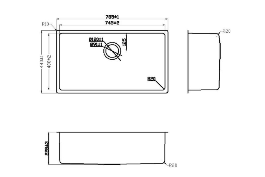 Chậu rửa chén Konox Turkey Sink STELO 780U