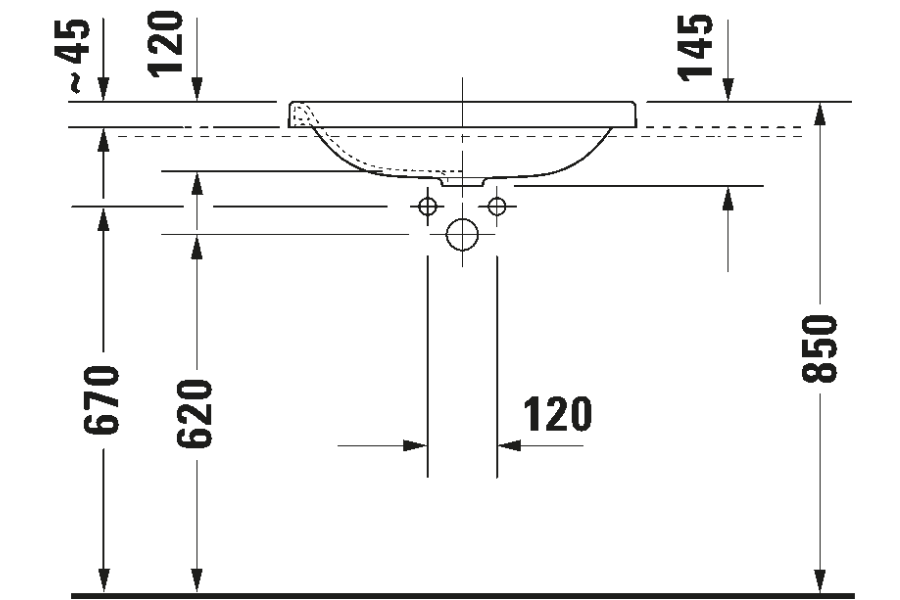 Chậu lavabo Duravit 0372600000 Durastyle