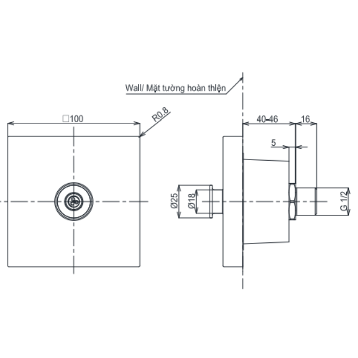Đầu phun sen TOTO TBW08008A