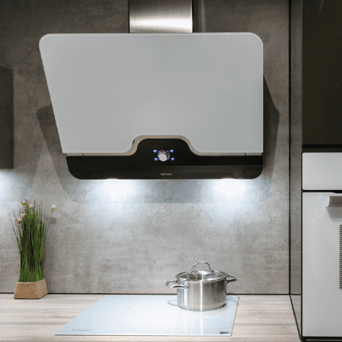 Máy hút mùi Malloca DRIVE F152W áp tường dạng nghiêng 80cm