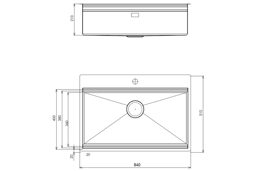 Chậu rửa chén Tasca STEP NT685T 1 hộc