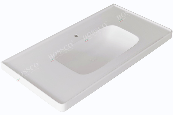Chậu lavabo Bossco BC-LA10050TKS màu trắng kim sa