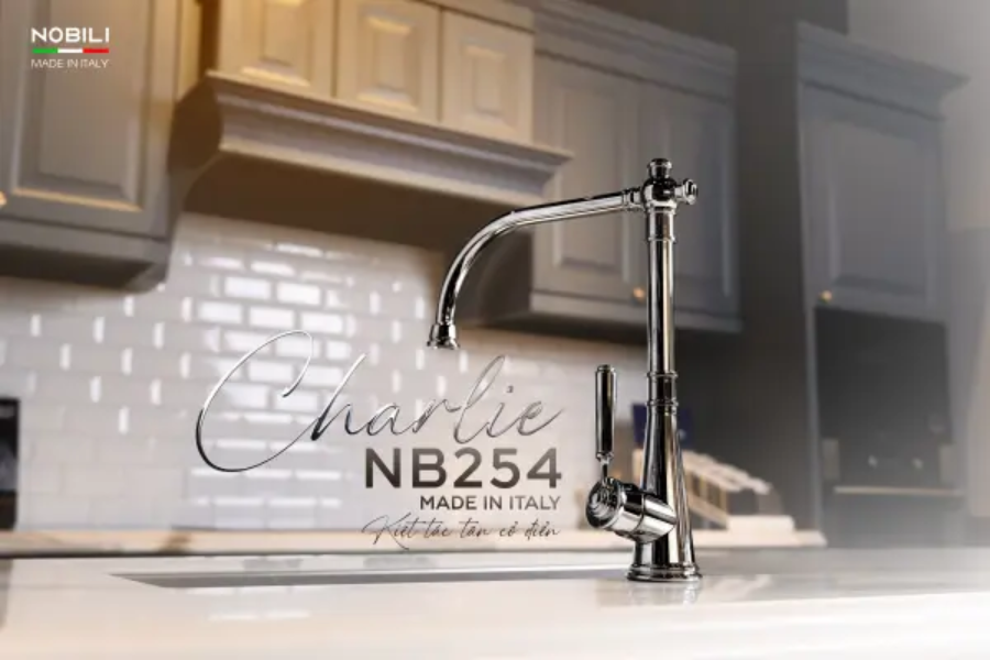 Vòi rửa chén Nobili CHARLIE NB254 tân cổ điển nóng lạnh