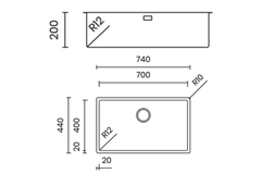 Chậu rửa chén Tasca DURIX NT622N 1 hộc