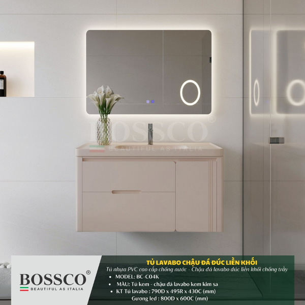 Tủ Lavabo Bossco BC–C04K màu kem