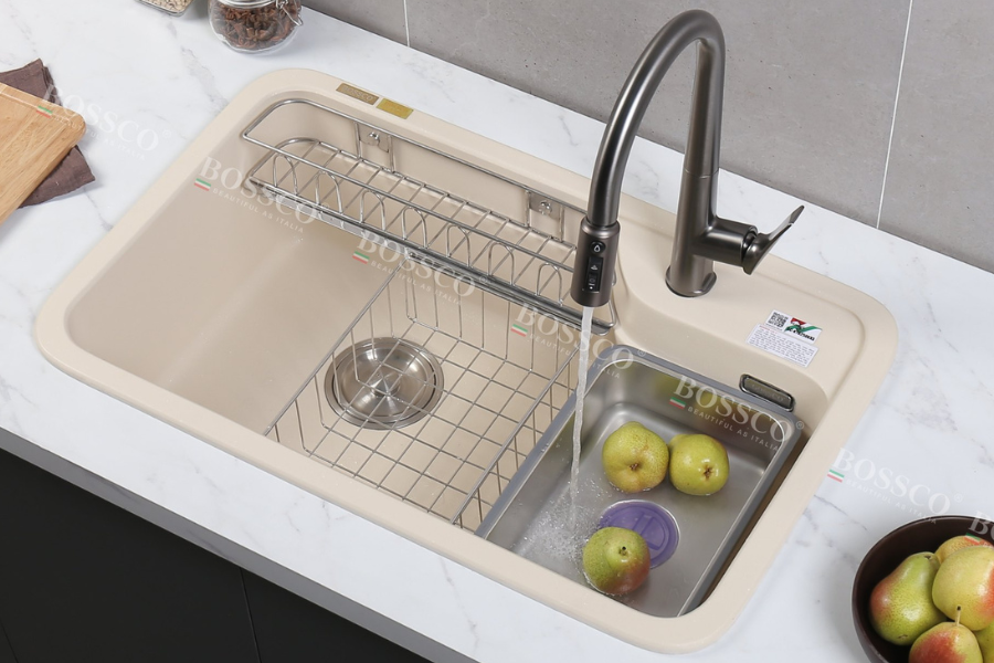Chậu rửa chén Bossco BC-KT8150KKS 1 hộc