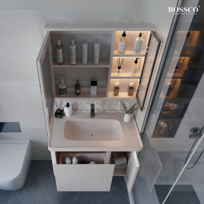 Tủ lavabo Bossco BC-A02K màu kem