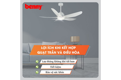 Quạt trần Benny BF-C52LUX(W) 5 cánh Amore Enterno màu trắng có đèn