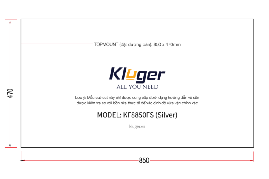 Chậu rửa chén Kluger KF8850FS BASIC