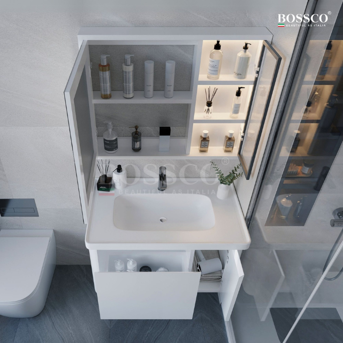 Tủ lavabo Bossco BC-A02T màu trắng