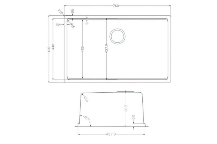 Chậu rửa bát chống xước Konox TARI 7648SR