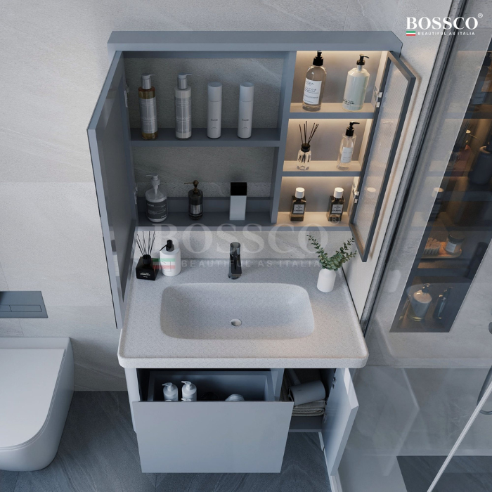 Tủ lavabo Bossco BC-A02X màu xám