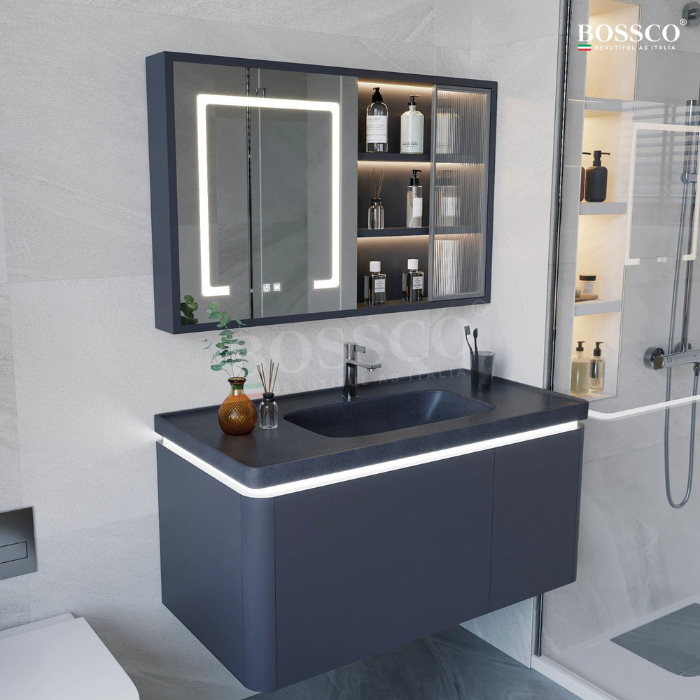 Tủ lavabo Bossco BC-A01XĐ xám đậm