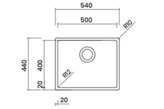 Chậu rửa chén Tasca PURA NT654U 1 hộc