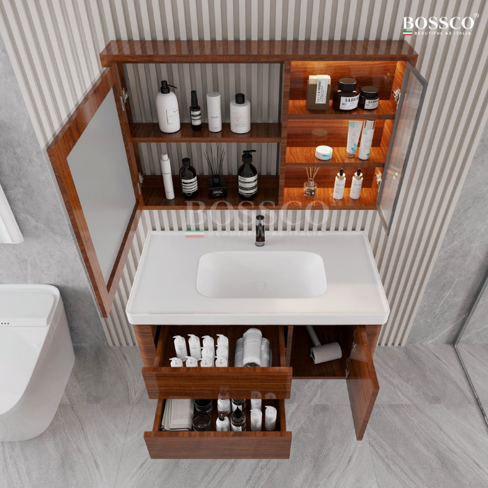 Tủ lavabo Bossco BC-B01VG màu vân gỗ