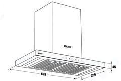 Máy hút mùi Kaff KF-FLAT7735S BOST