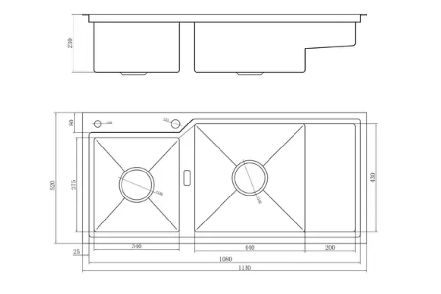 Chậu rửa chén Nobinox RAZIA NJ575 2 hộc