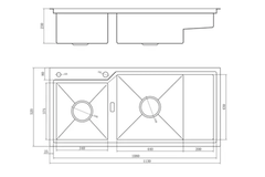 Chậu rửa chén Nobinox RAZIA NJ575 2 hộc