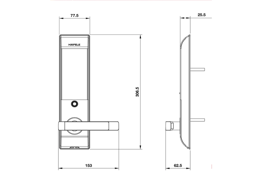 Khóa điện tử Hafele DL7900-TCB 912.05.646