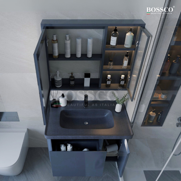 Tủ lavabo Bossco BC-A02XĐ xám đậm
