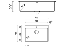 Chậu rửa chén Tasca PURA NT675T 1 hộc