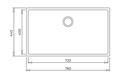 Chậu rửa chén Teka Square 72.40 TG đá nhân tạo 115230015