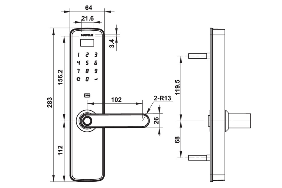 Khoá điện tử Hafele DL7000 912.20.314