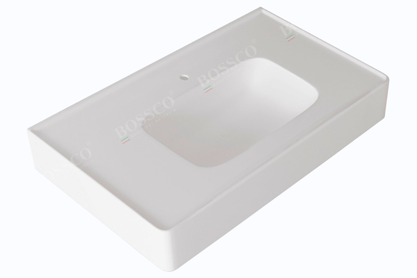 Chậu lavabo Bossco BC-LB8050TKS trắng kim sa