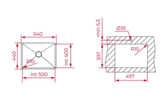 Chậu rửa chén Teka Bex Linea 50.40 115010018