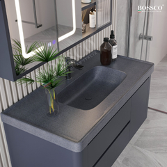 Tủ lavabo Bossco BC-B01XĐ xám đậm