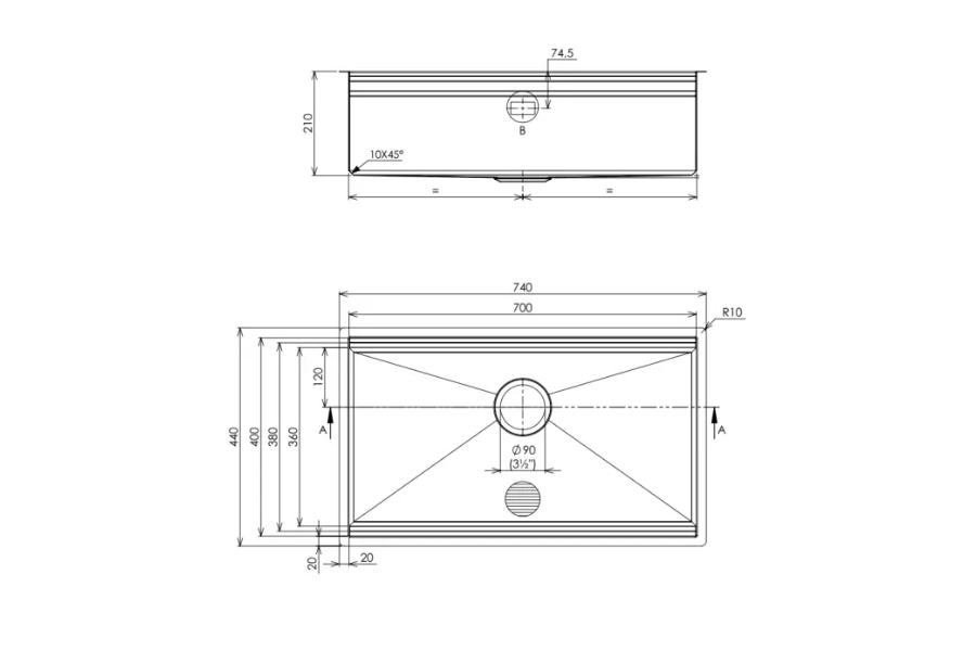 Chậu rửa chén Tasca STEP NT651T 1 hộc