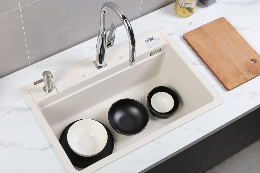 Chậu rửa chén Bossco BC-MT7550TKS 1 hộc