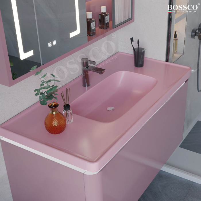 Tủ lavabo Bossco BC-A01H màu hồng