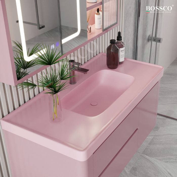 Tủ lavabo Bossco BC-B01H màu hồng