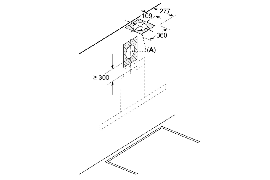 Máy hút mùi Bosch DWB68IJ60I chữ T 600mm màu đen Serie 4