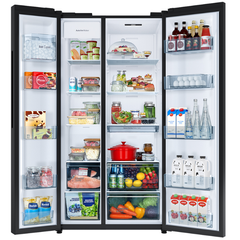 Tủ lạnh Hitachi HRSN9713ESAUVN Side by side Inverter 653 lít màu đen ánh sao