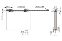 Bộ phụ kiện cửa trượt không giảm chấn Imundex 710.80.150